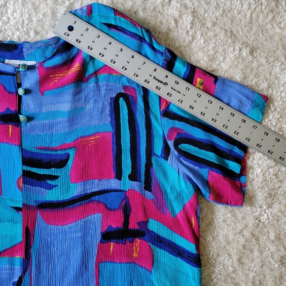 CM Shapes Retro plus size Blouse with shoulder pads size size 2x/3x - Picture 6 of 14